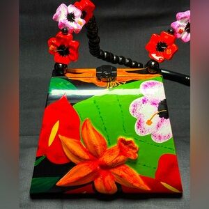 Timmy Woods Floral Purse-Signed by the Artist!